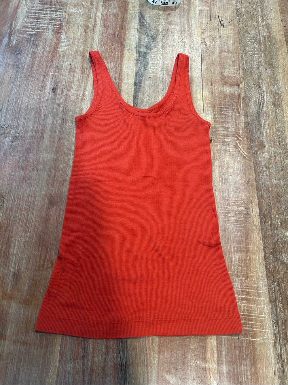 Vince VTG Red Ribbed Cotton-Modal Scoop-neck Tank Top